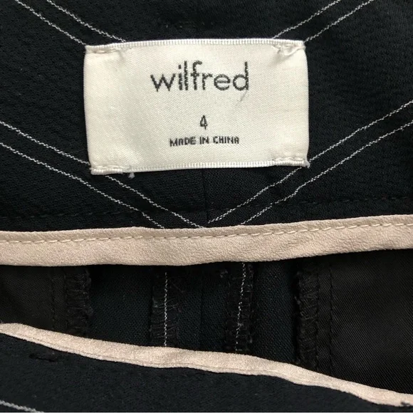 SOLD - Wilfred Aritzia Tie-Front Black Oak Pinstripe Jallade Trouser Pant Size 4 - Picture 11 of 16